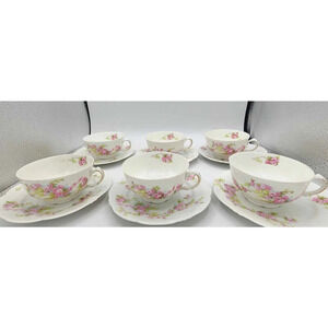 Antique Set of 6 Habsburg China Austria Cups and Saucers.